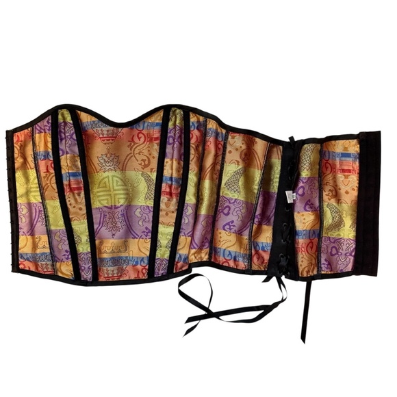 Fredrick's Of Hollywood Satin Print Corset Top Size Small - Picture 15 of 16